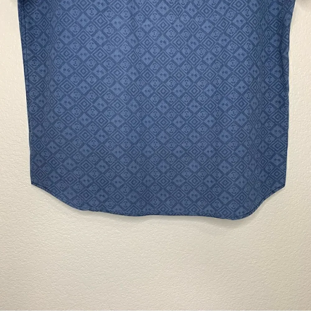 NWOT Levi’s Men’s Blue Geometric Print Button Down Shirt, Size XL